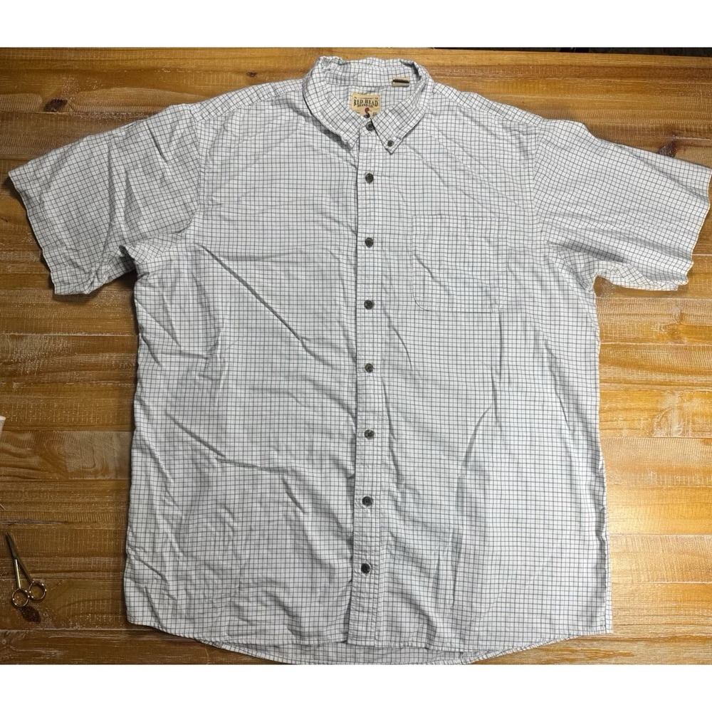 RedHead Shirt‎ Mens 2XL Plaid Button Up Short Sleeve Cotton Shirt Lot Of 2 B2 - Picture 2 of 12